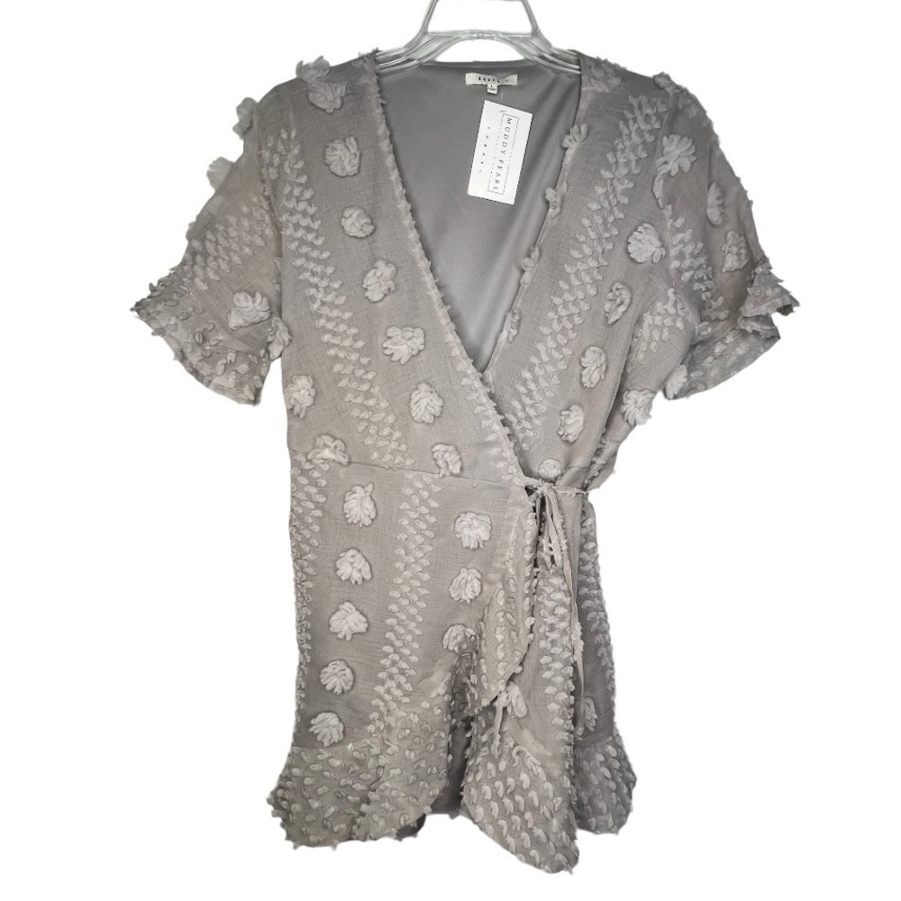 Baevely Gray Wrap-Around Dress nwt